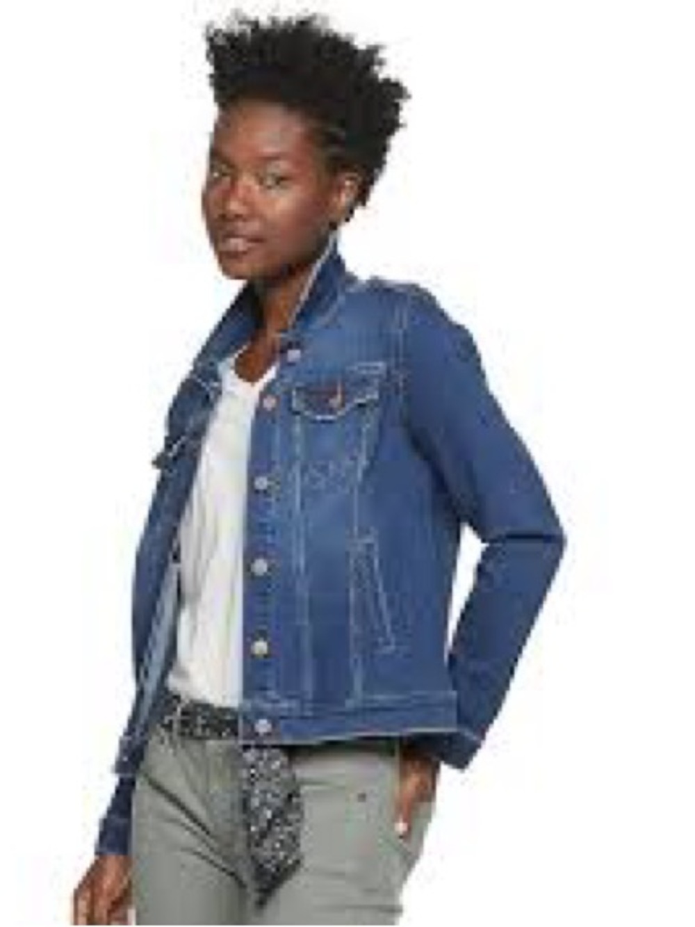 Sonoma Women's Medium Blue Denim Trucker Jacket